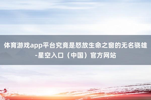 体育游戏app平台究竟是怒放生命之窗的无名骁雄-星空入口(中国)官方网站