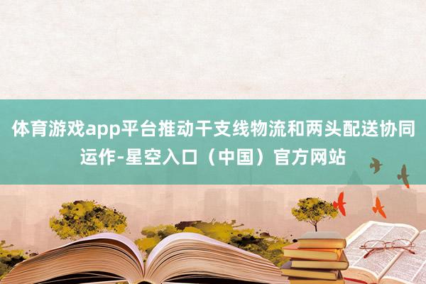 体育游戏app平台推动干支线物流和两头配送协同运作-星空入口(中国)官方网站