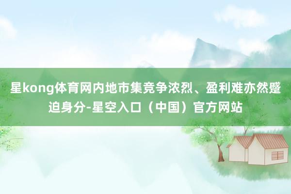 星kong体育网内地市集竞争浓烈、盈利难亦然蹙迫身分-星空入口（中国）官方网站