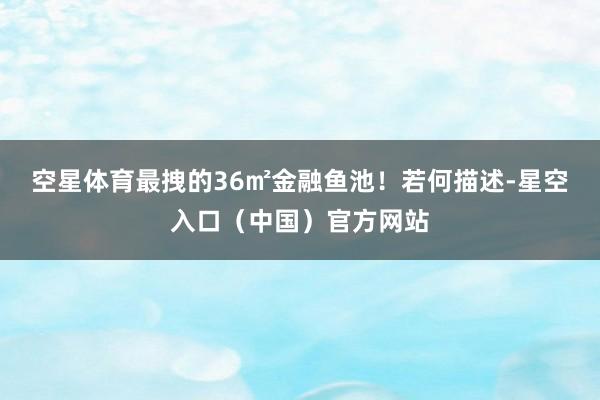 空星体育最拽的36㎡金融鱼池！若何描述-星空入口（中国）官方网站